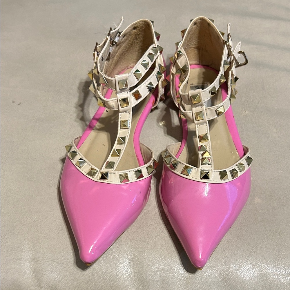 Elegant Pink Studded Heels